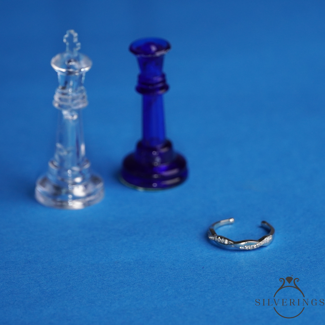 Twisted In Many ways Zircon Ring - SilveringsJewellery