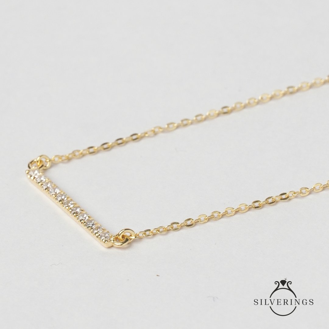 Bling Bar Zircon Necklace - Silverings
