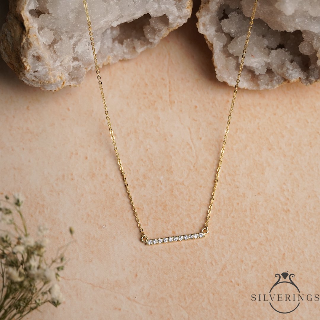 Bling Bar Zircon Necklace - Silverings