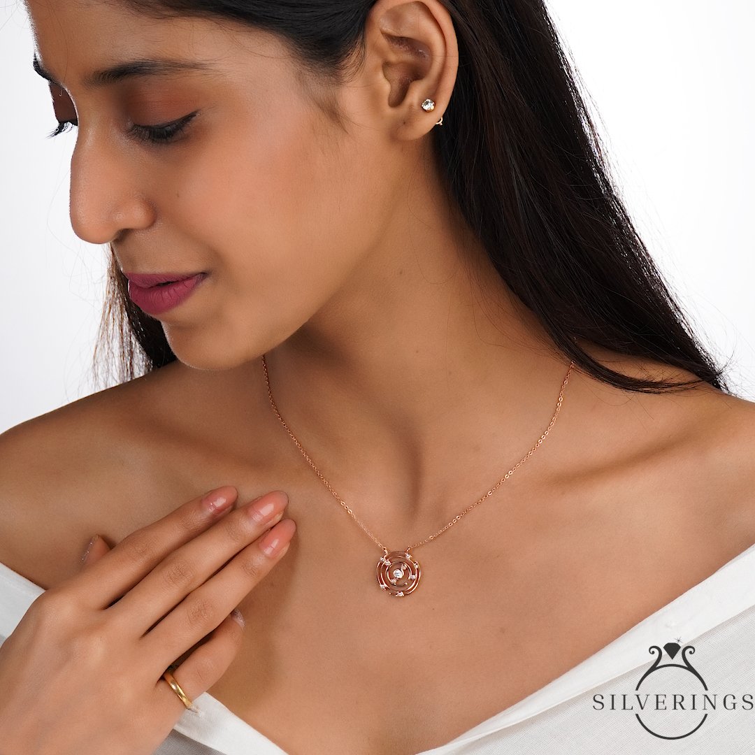 Center Of my World Zircon Necklace - Silverings