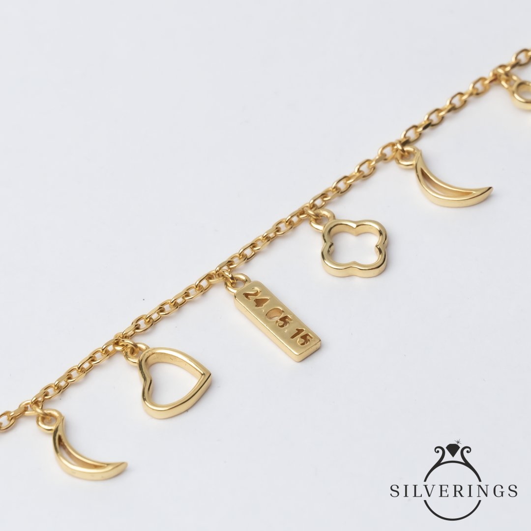 Charm My Way Gold Bracelet - Silverings