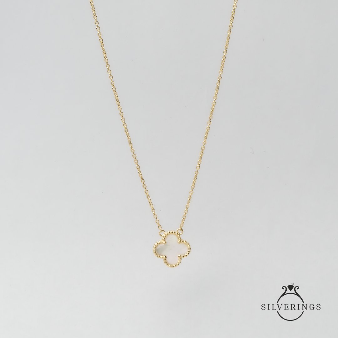 Clever Mother of Pearl Gold Necklace - Silverings