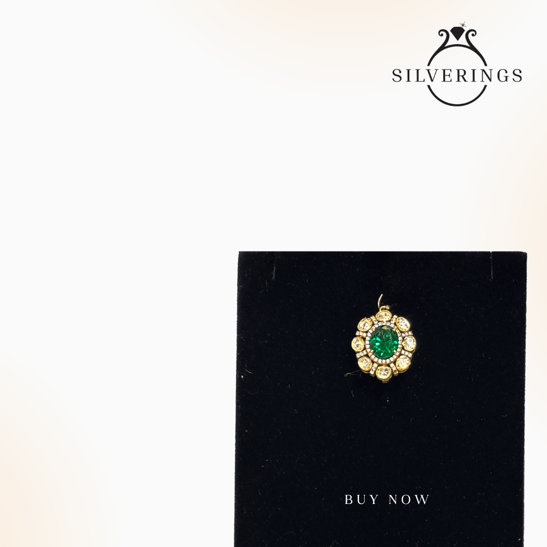 Emerald Blossom Moissanite Pendant - Silverings