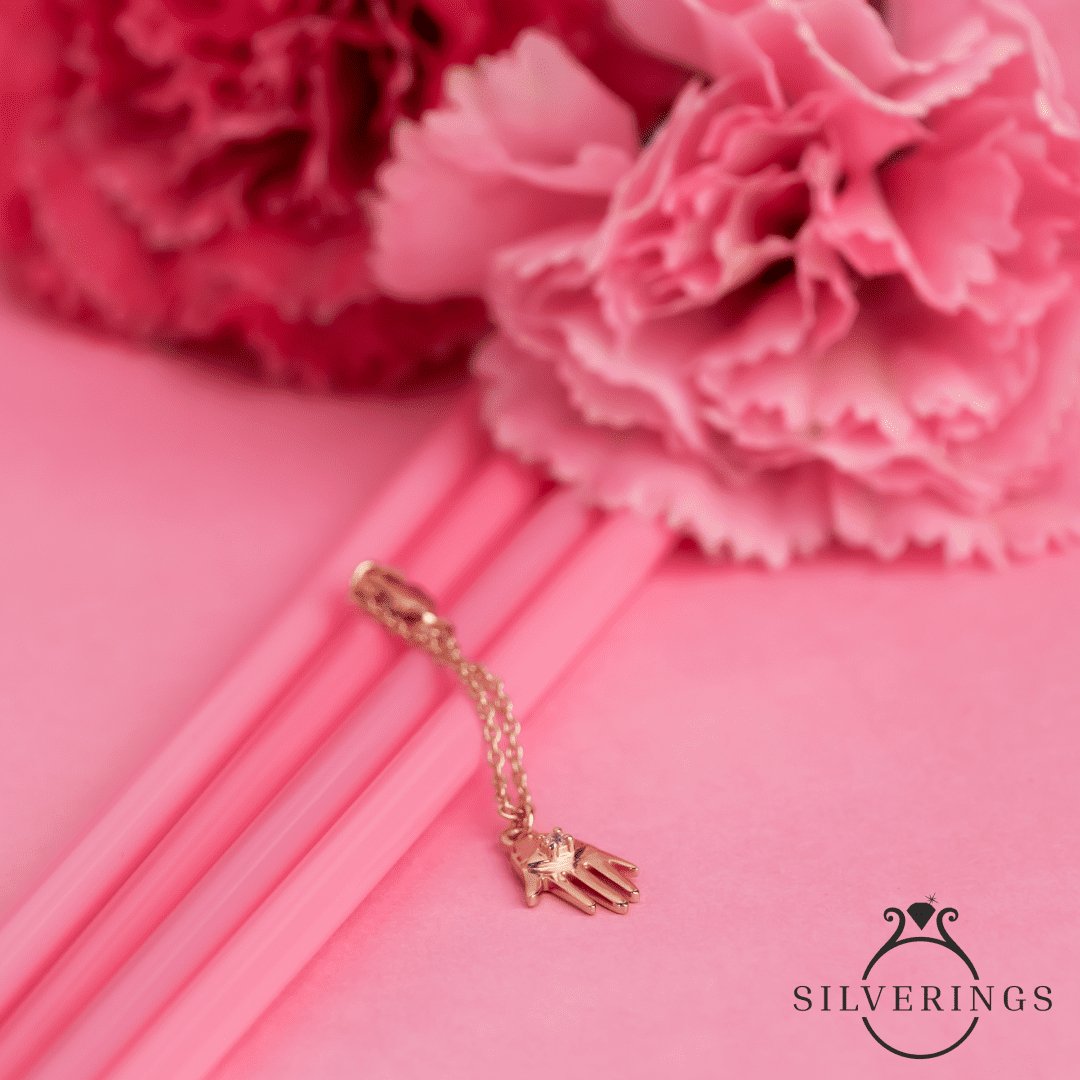 Hamsa Zircon Rose Gold Watch Charm - Silverings