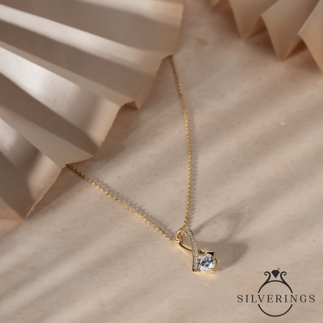 Heritage Solitaire Zircon Necklace - Silverings