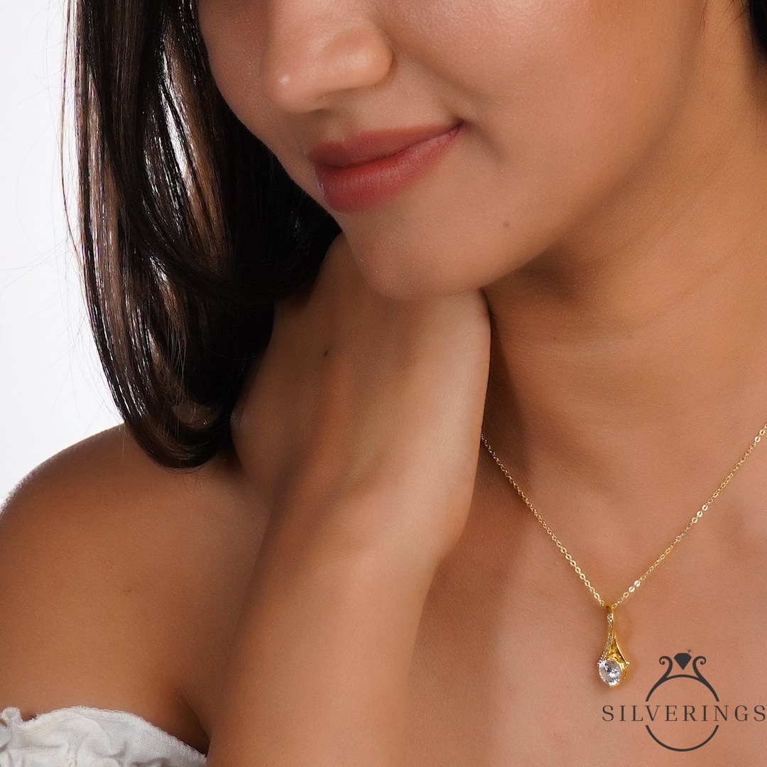 Heritage Solitaire Zircon Necklace - Silverings