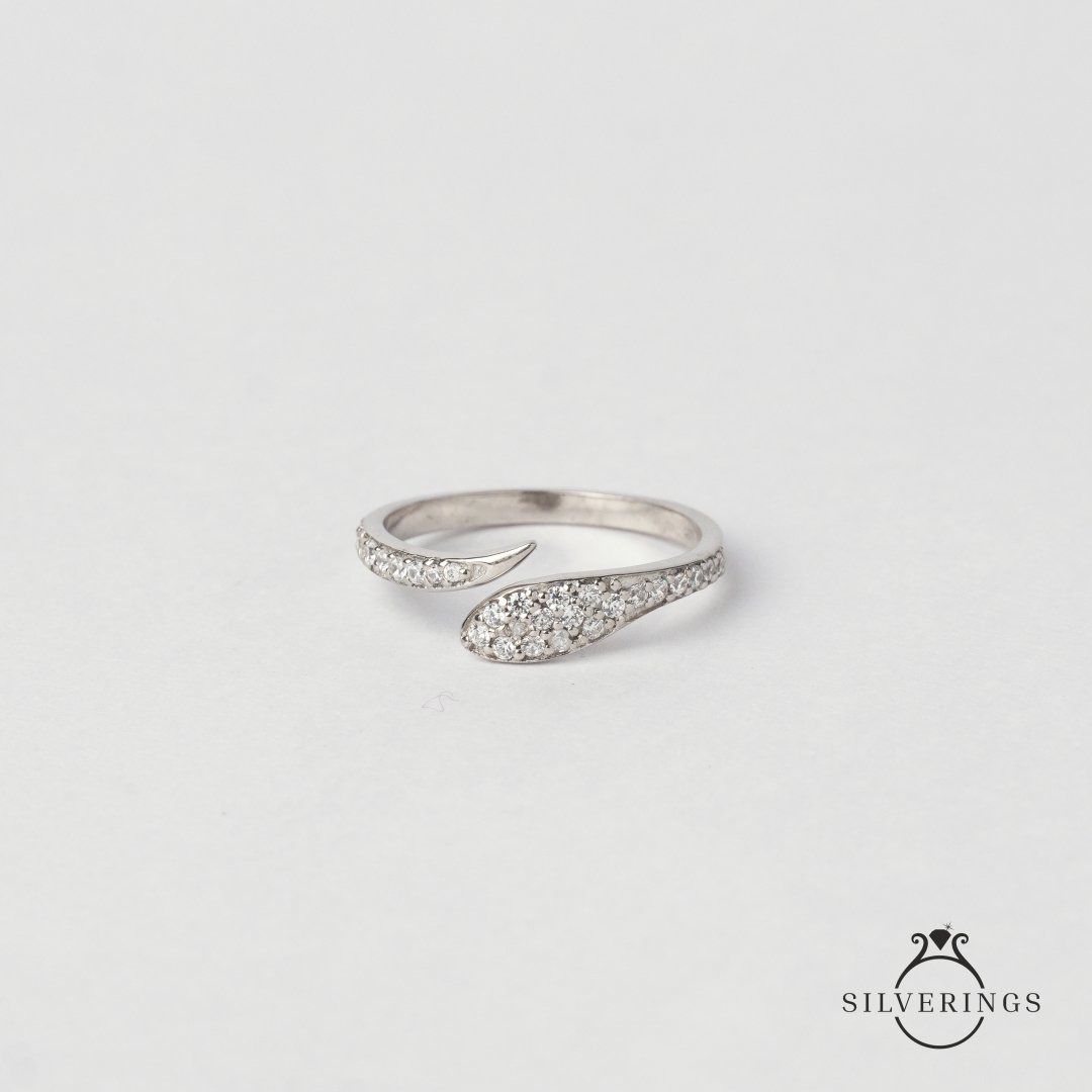 Love Clasp Zircon Gold Ring - Silverings