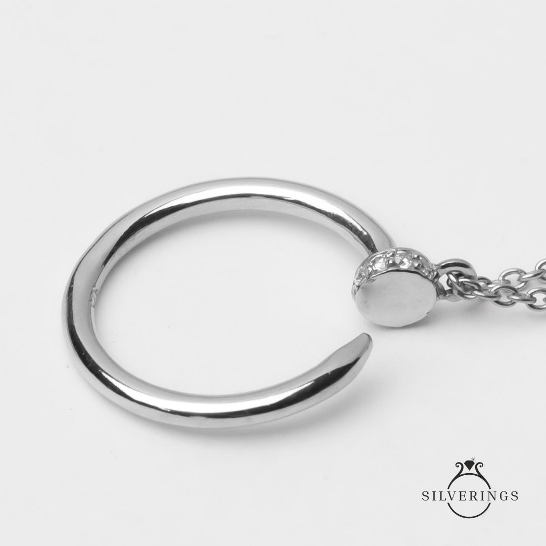 Nailed it Silver Zircon Necklace - Silverings