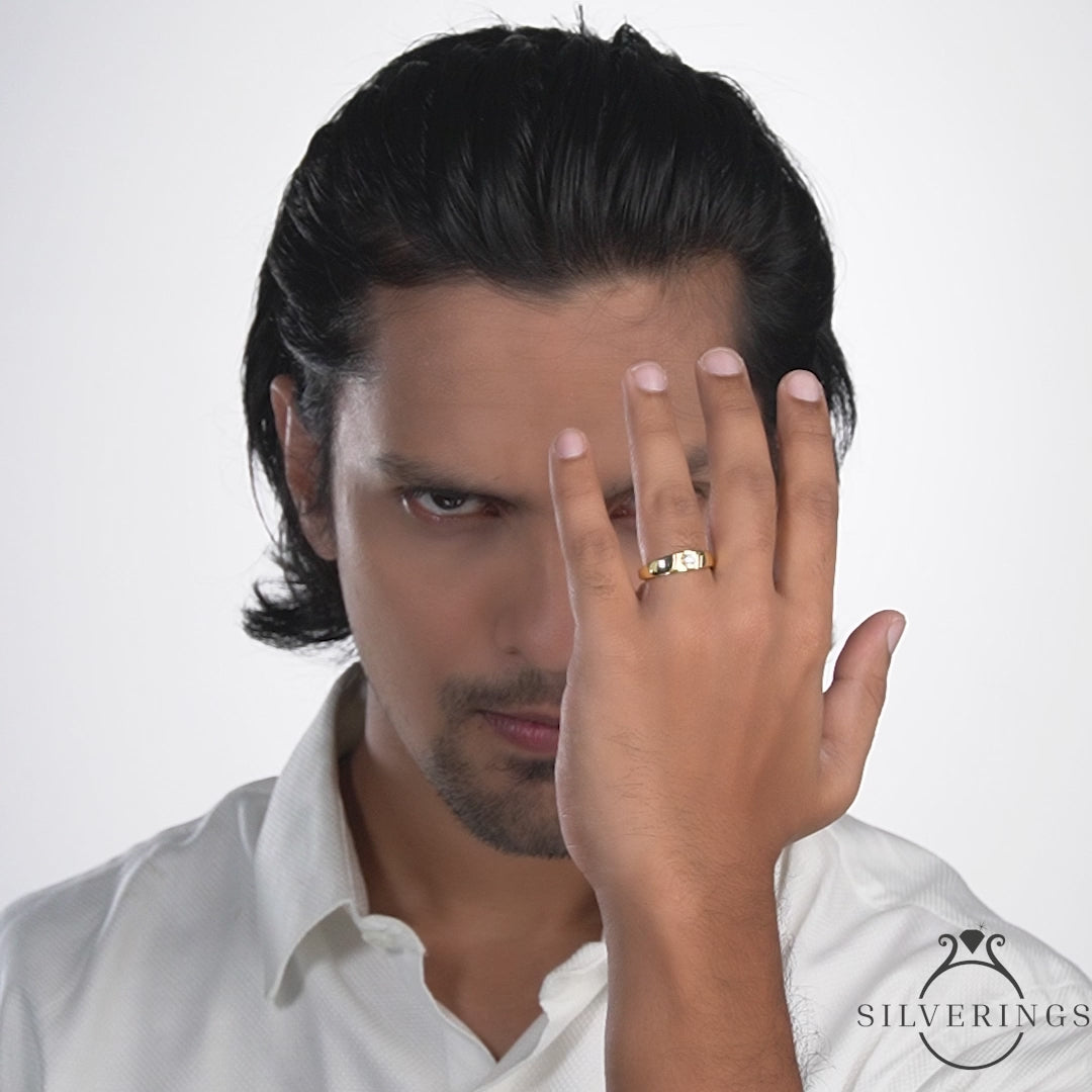 Silverings 925 Sterling Silver Rock Your World Men Rings