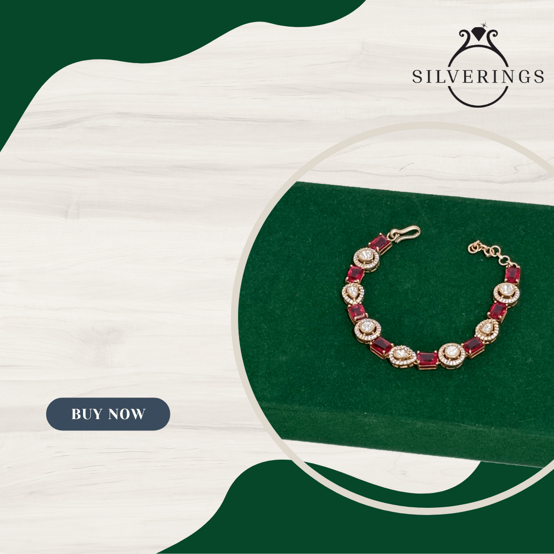 Ruby Radiance Moissanite Bracelet - Silverings