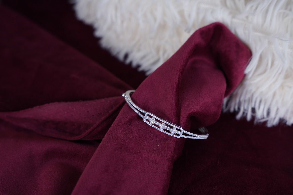 SILVERINGS 925 STERLING ANNABETH SILVER DOUBLE SIDED BRACELET - Silverings