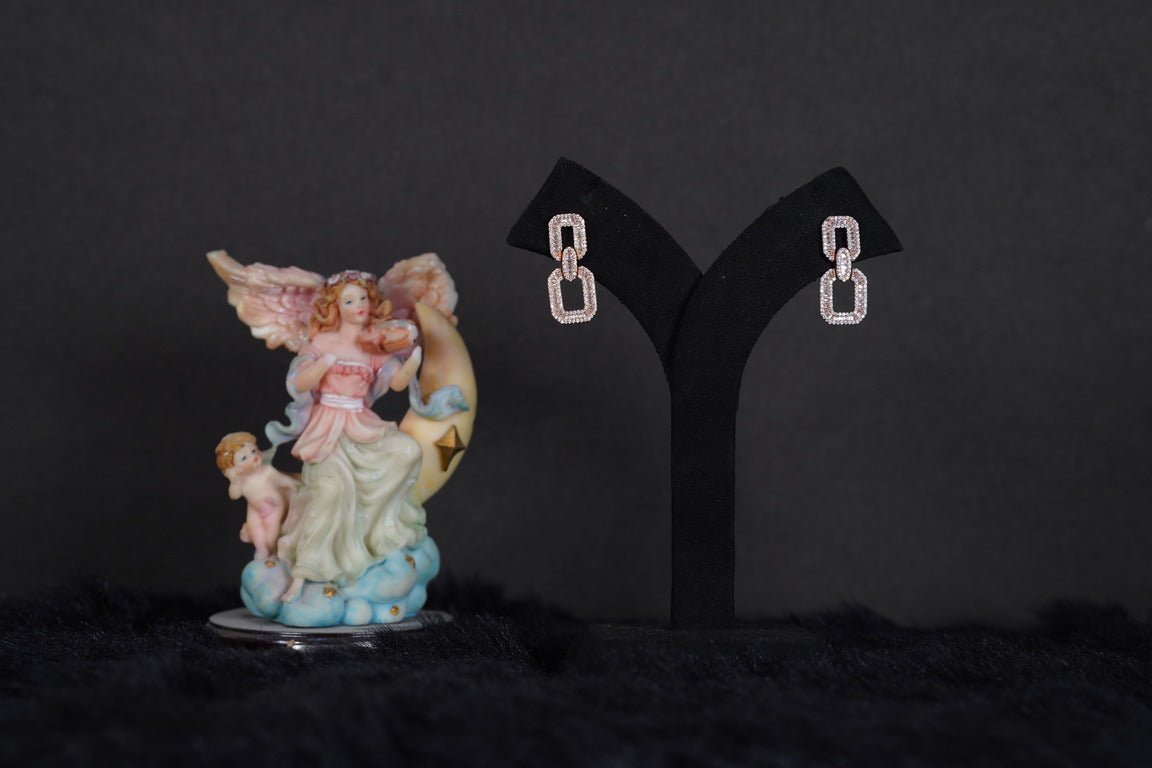 SILVERINGS 925 STERLING INTERTWINED ROSE GOLD EARRINGS - Silverings