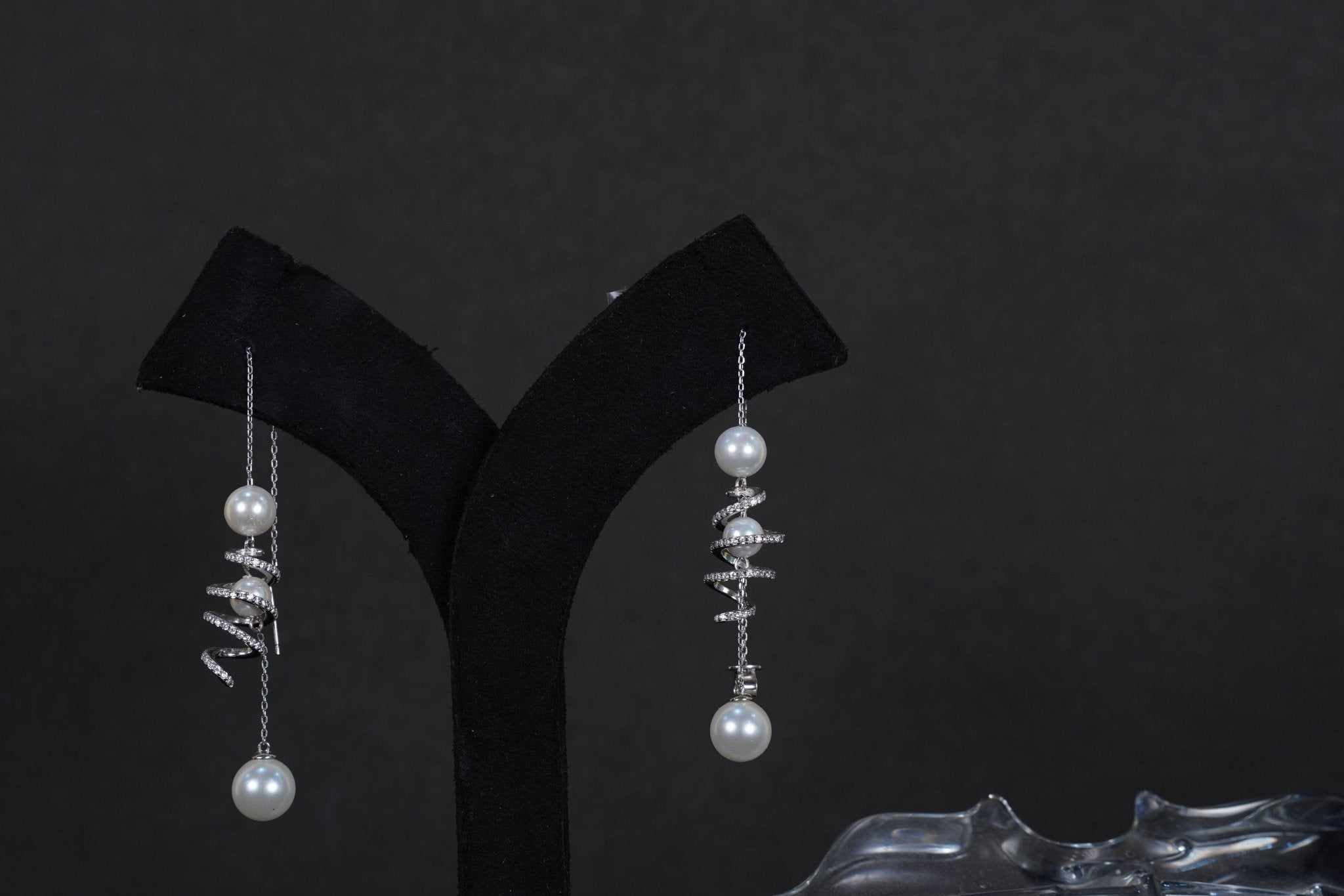 SILVERINGS 925 STERLING PEARL SUI DHAGA EARRINGS - Silverings