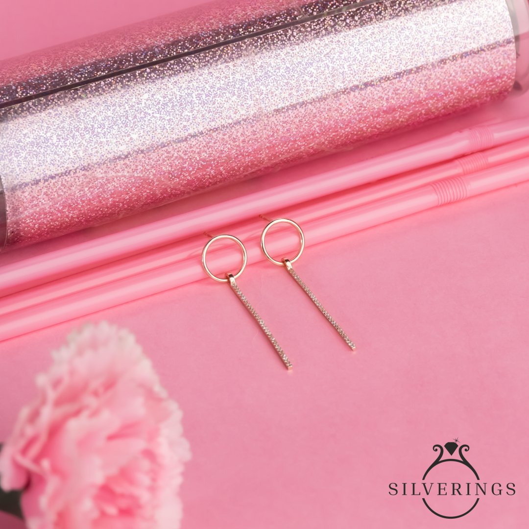 Sklight Zircon Ear Danglers - Silverings