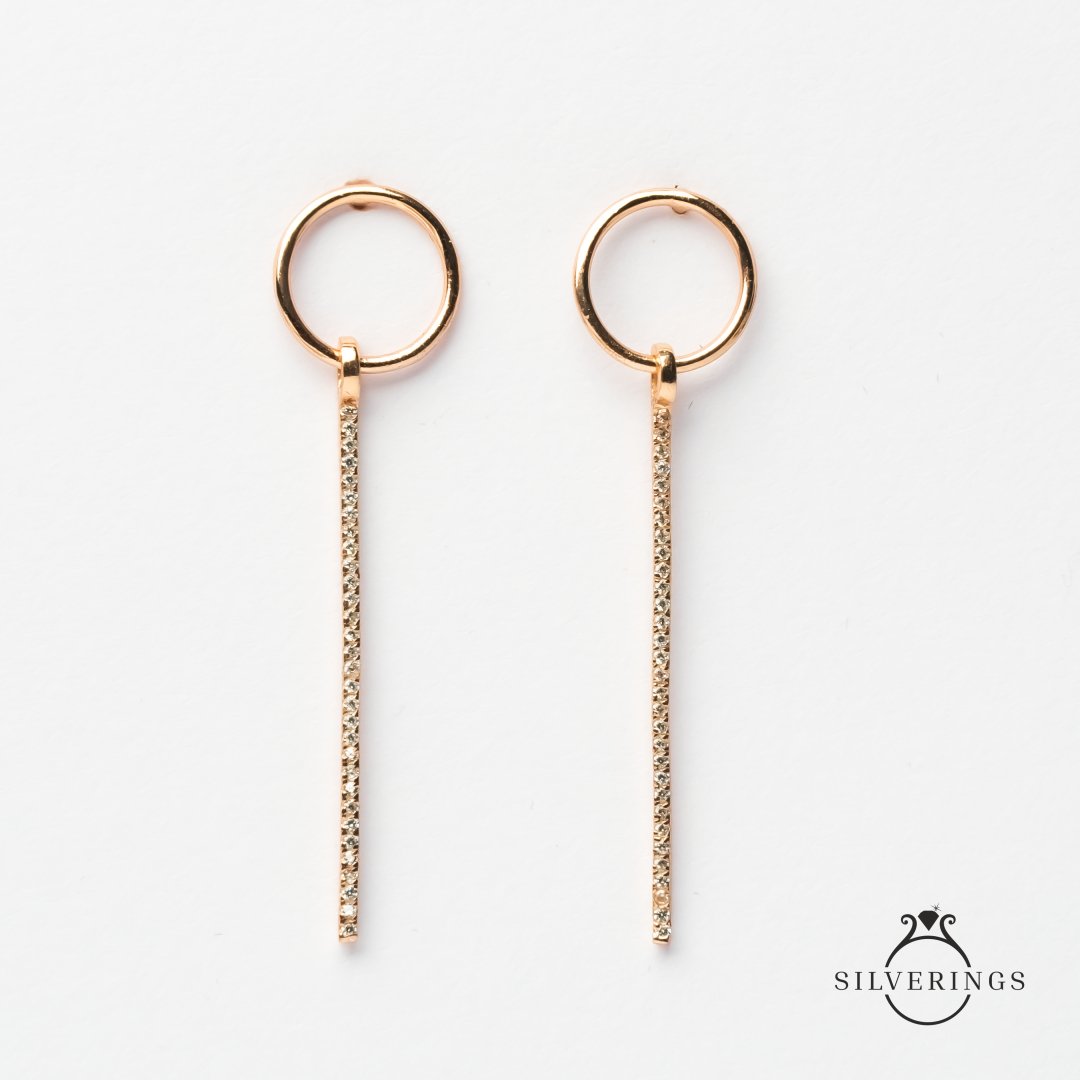 Sklight Zircon Ear Danglers - Silverings