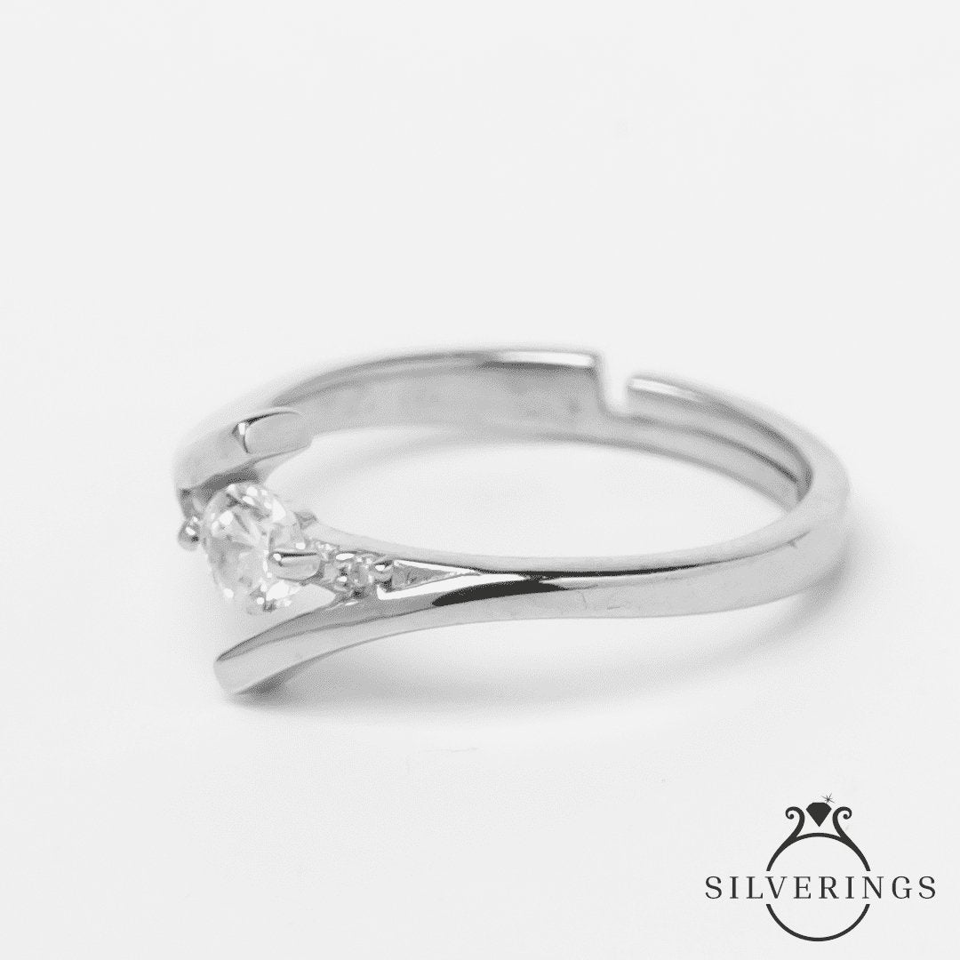 Solitaire Affair Zircon Ring - Silverings