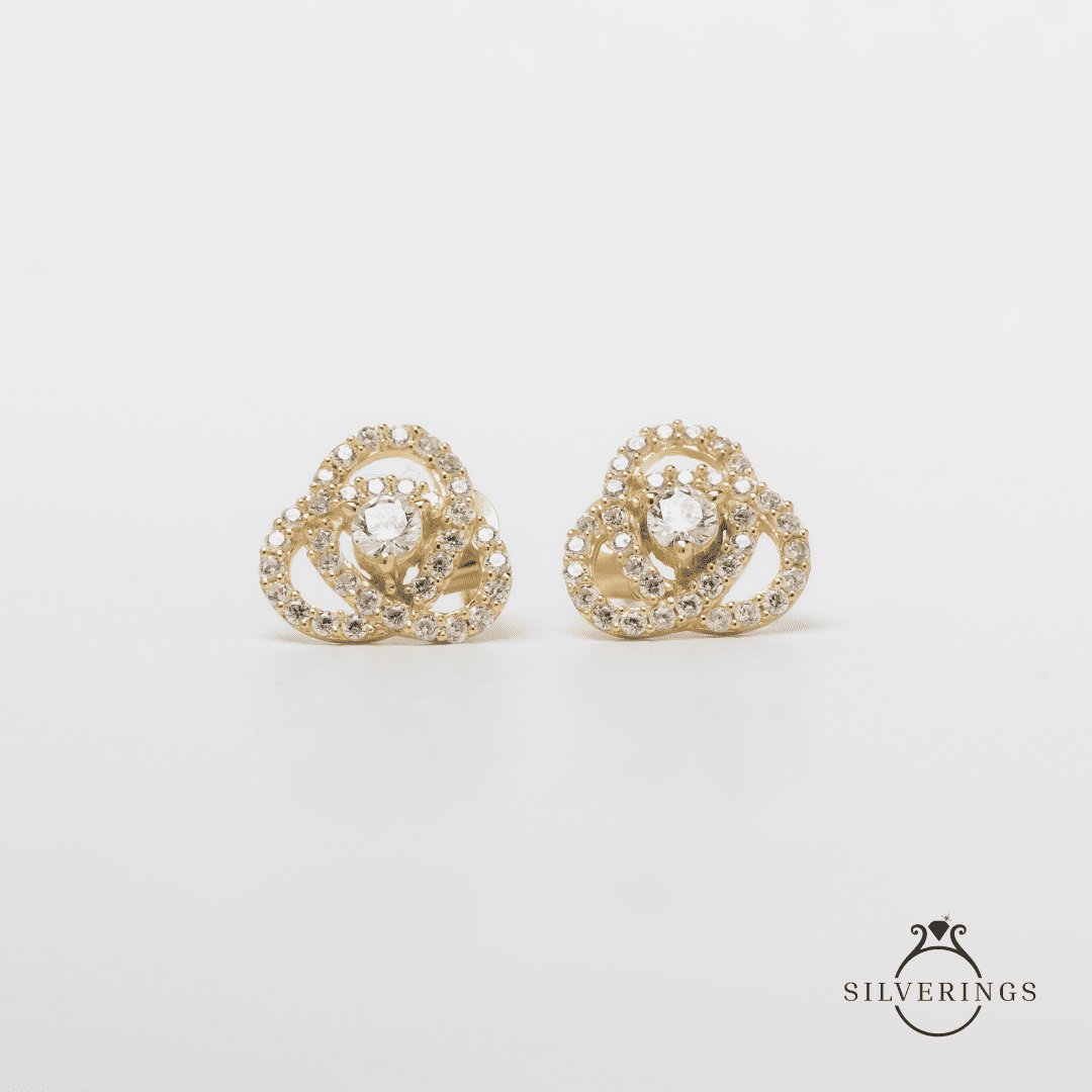 Spiral Zircon Earrings - Silverings