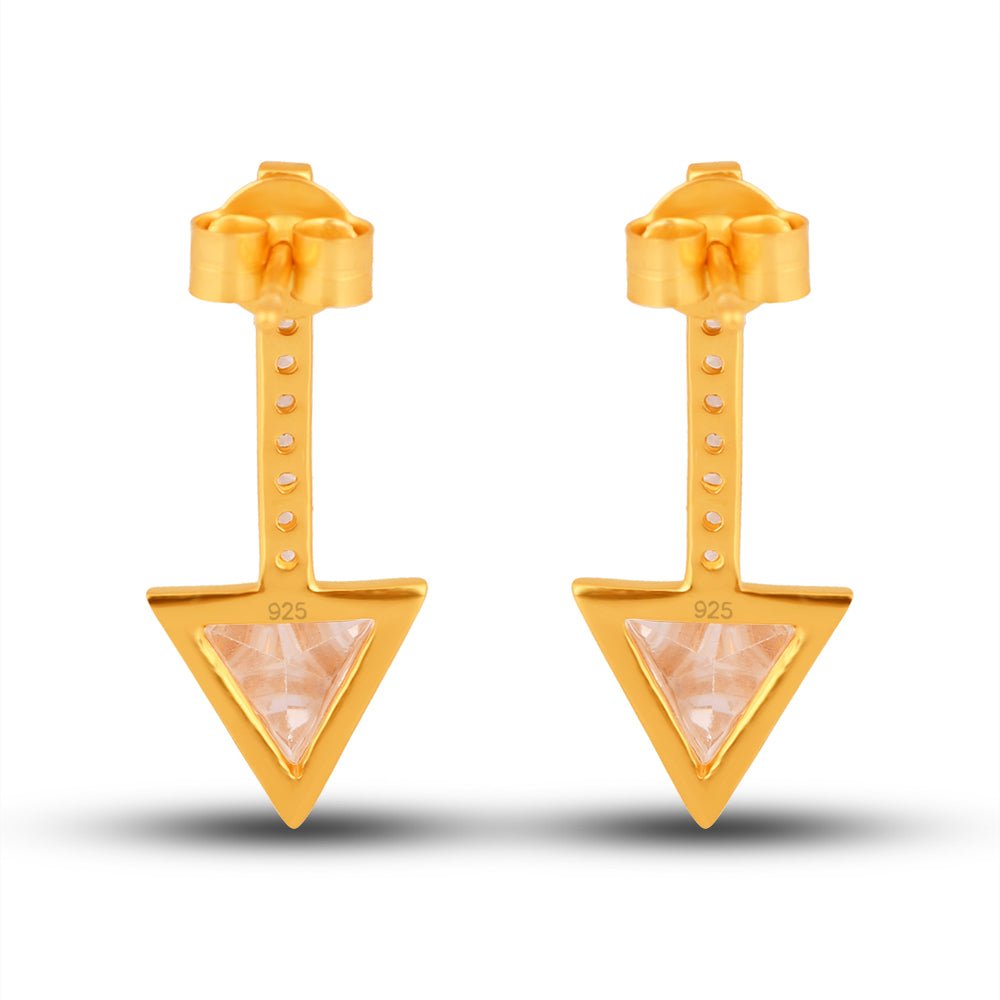 That’s the Right Way Gold Zircon Earrings - Silverings