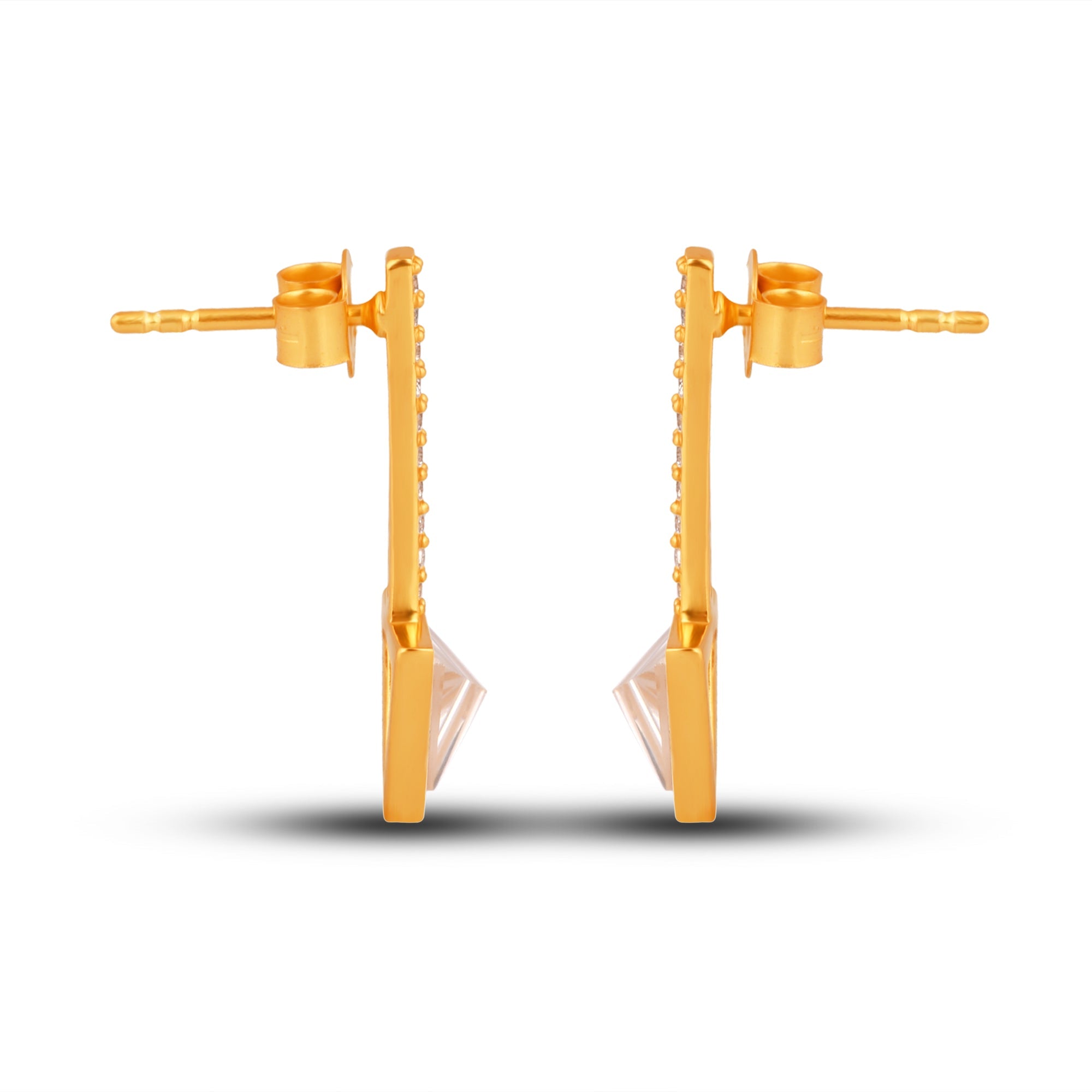 That’s the Right Way Gold Zircon Earrings - Silverings