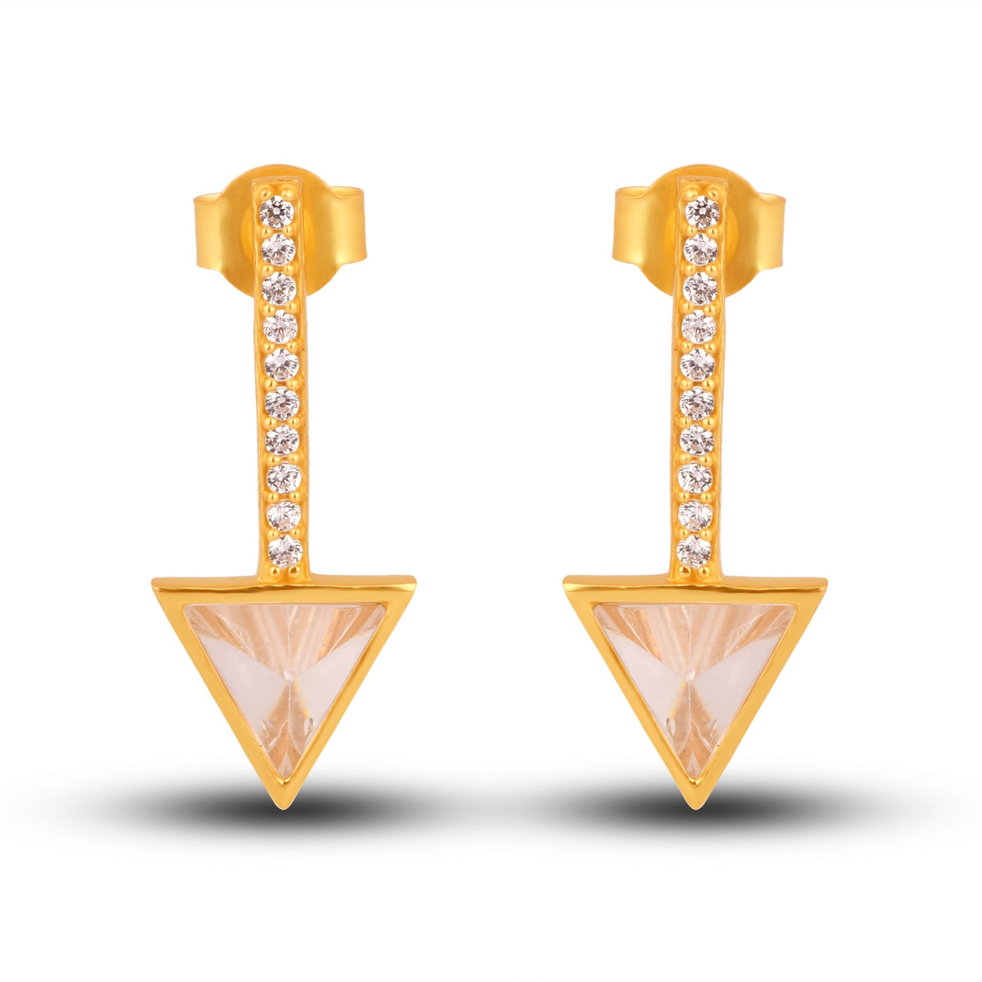 That’s the Right Way Gold Zircon Earrings - Silverings