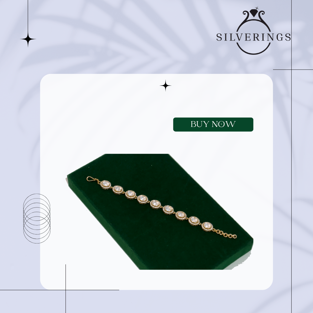 Classic Moissanite Round - Link Bracelet - Silverings
