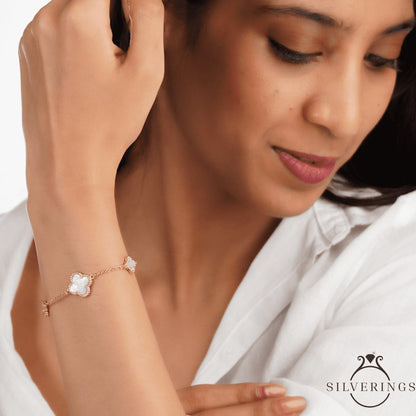 Clever Mother of Pearl Gold Bracelet - Silverings