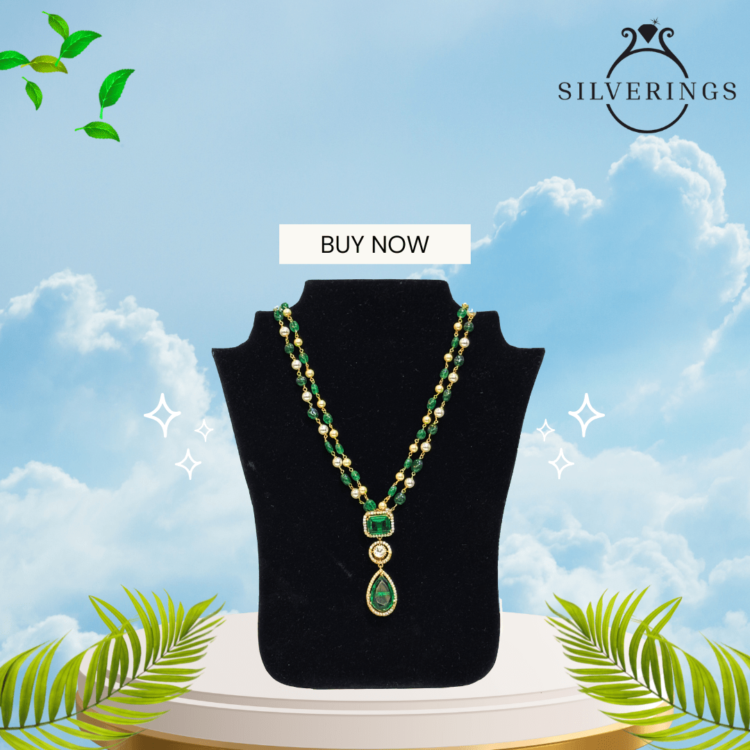Emerald Elegance Drop (Only Pendant) - Silverings
