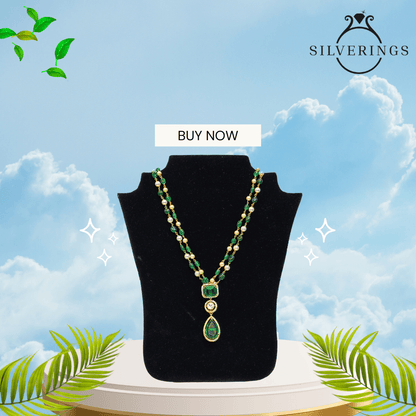 Emerald Elegance Drop (Only Pendant) - Silverings