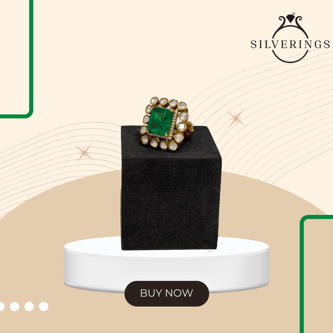 Emerald Empress Moissanite Ring - Silverings