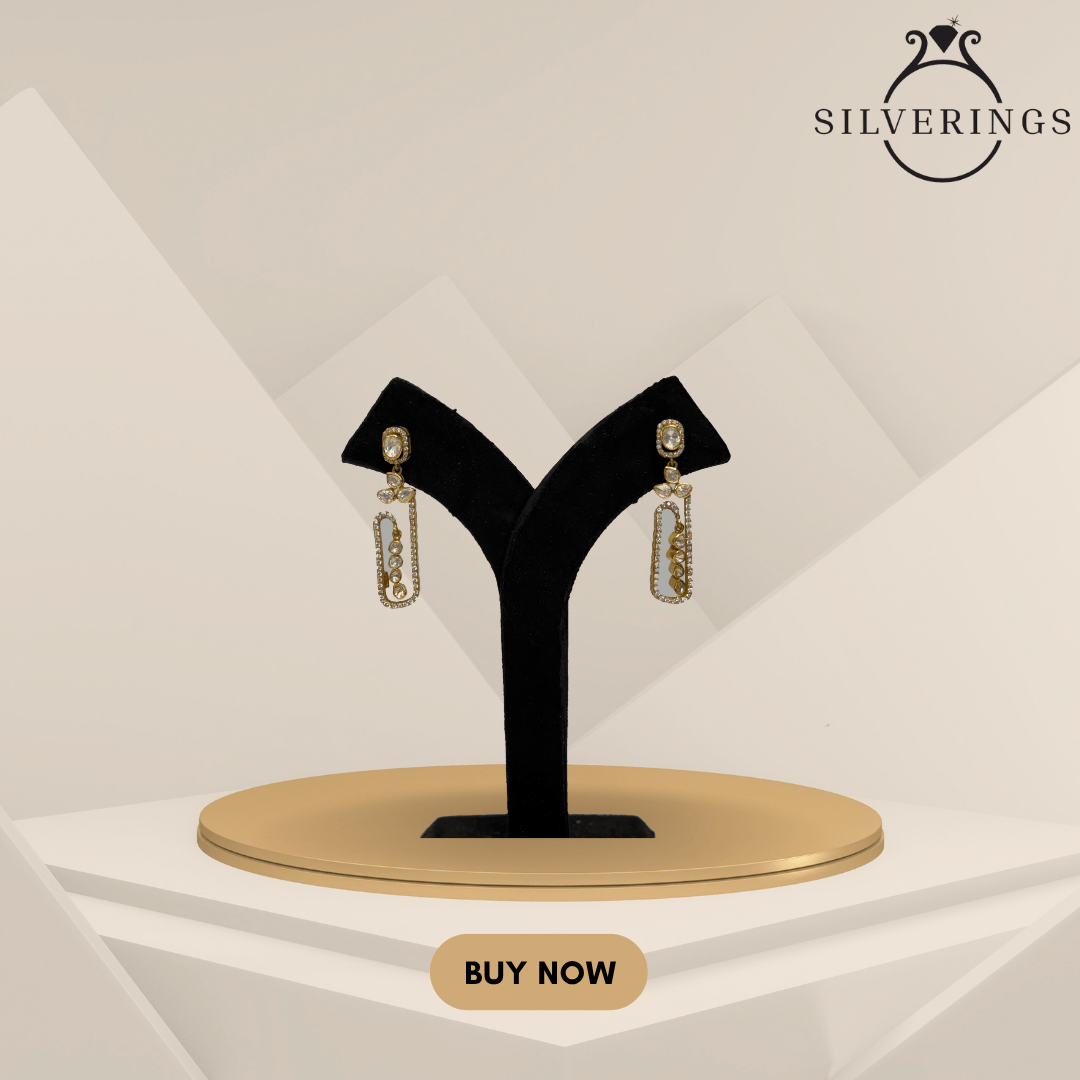 Geometric Moissanite Drop Earrings - Silverings