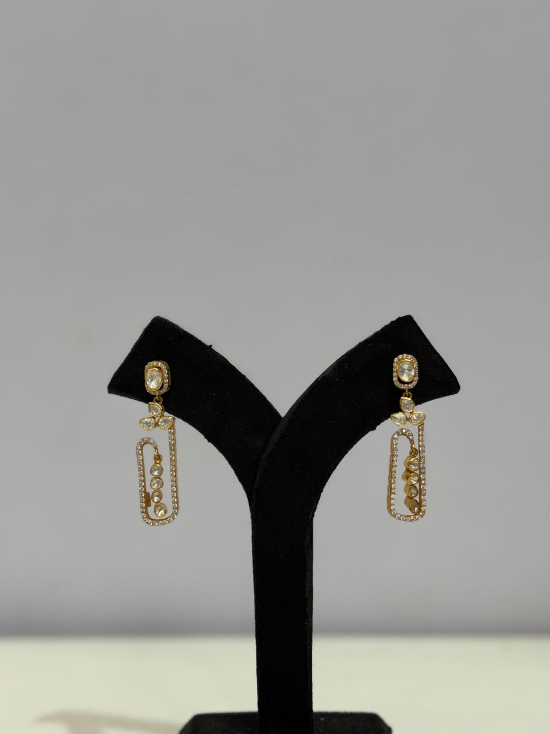 Geometric Moissanite Drop Earrings - Silverings