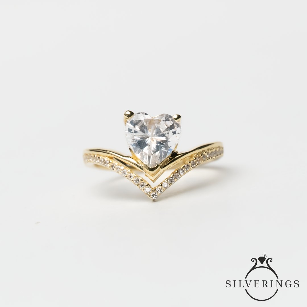 Heart of Gold Solitaire Ring - Silverings