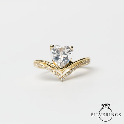 Heart of Gold Solitaire Ring - Silverings