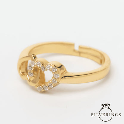Heart to Heart Zircon Ring - Silverings