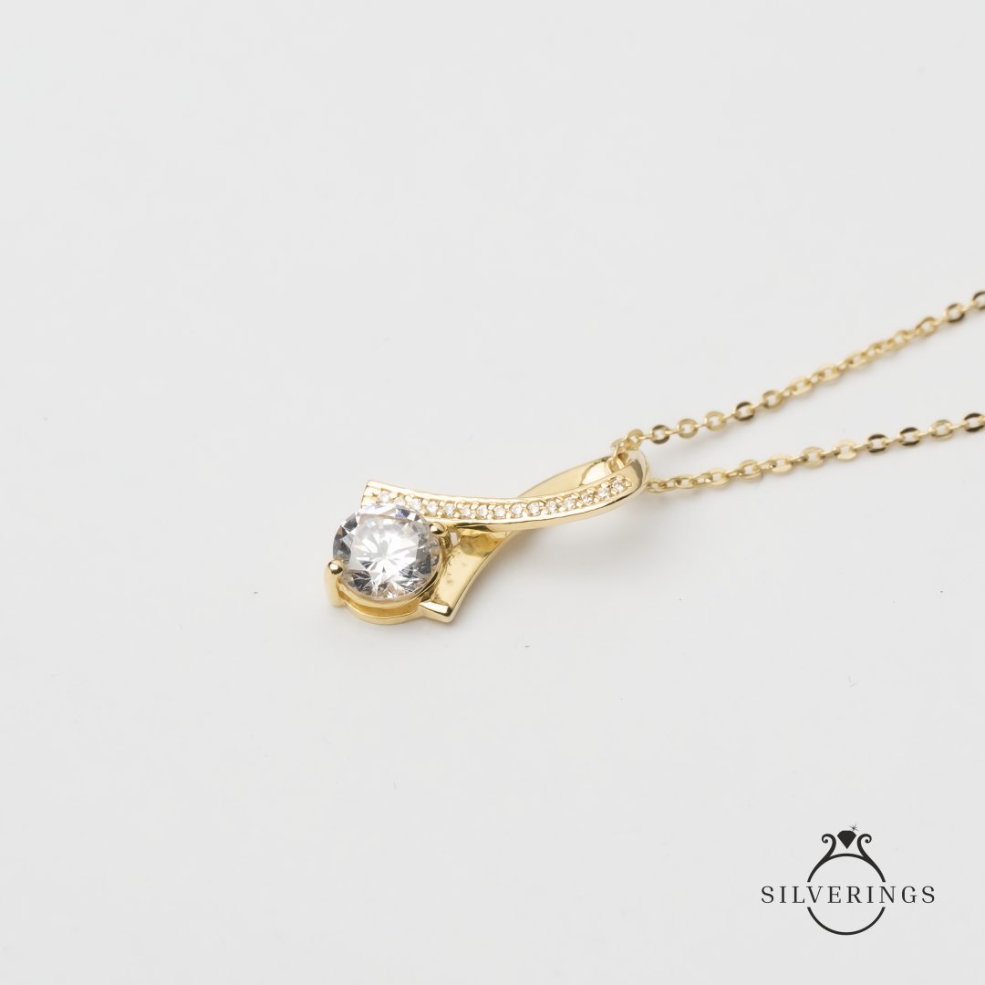 Heritage Solitaire Zircon Necklace - Silverings