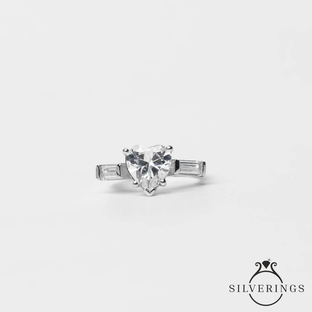 In my Heart Solitaire Zircon Ring - Silverings