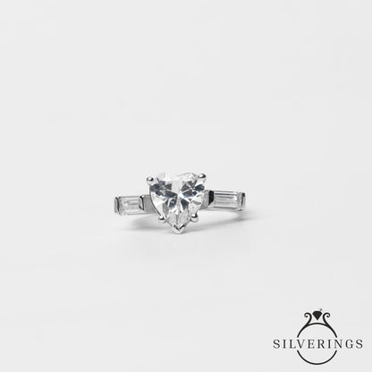 In my Heart Solitaire Zircon Ring - Silverings