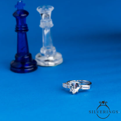 In my Heart Solitaire Zircon Ring - Silverings