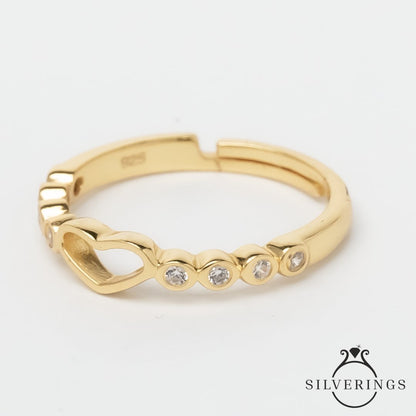 Little Heart Zircon Ring - Silverings