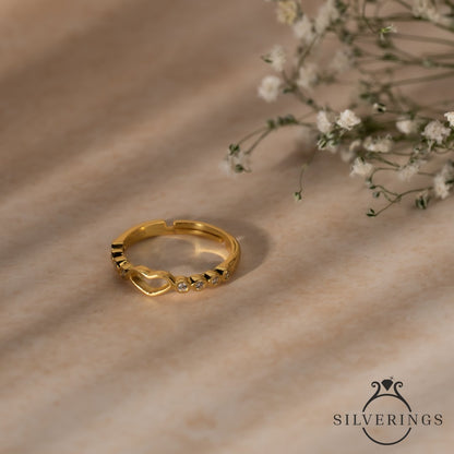 Little Heart Zircon Ring - Silverings