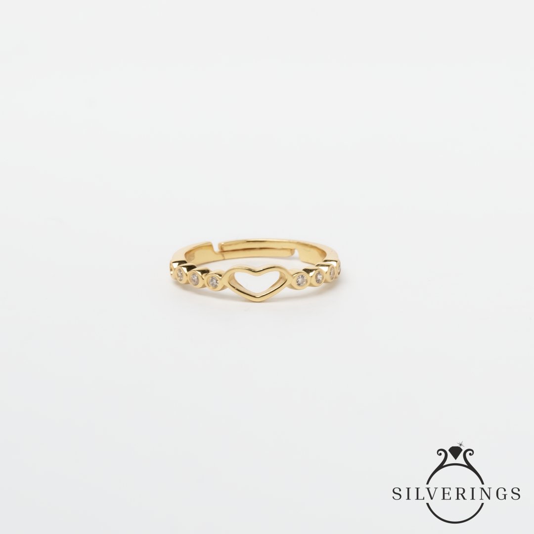 Little Heart Zircon Ring - Silverings