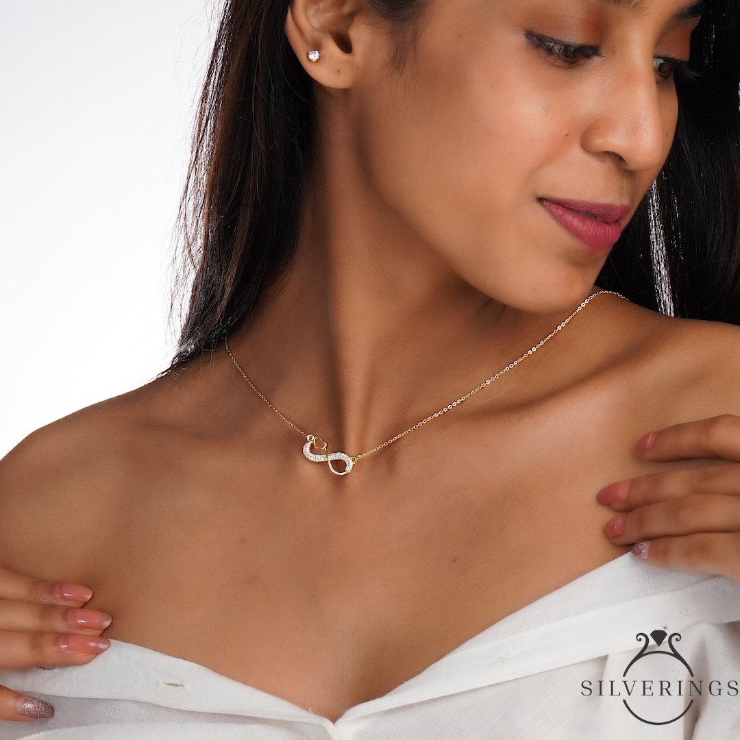 Love you till Infinity Gold Necklace - Silverings