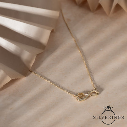 Love you till Infinity Gold Necklace - Silverings
