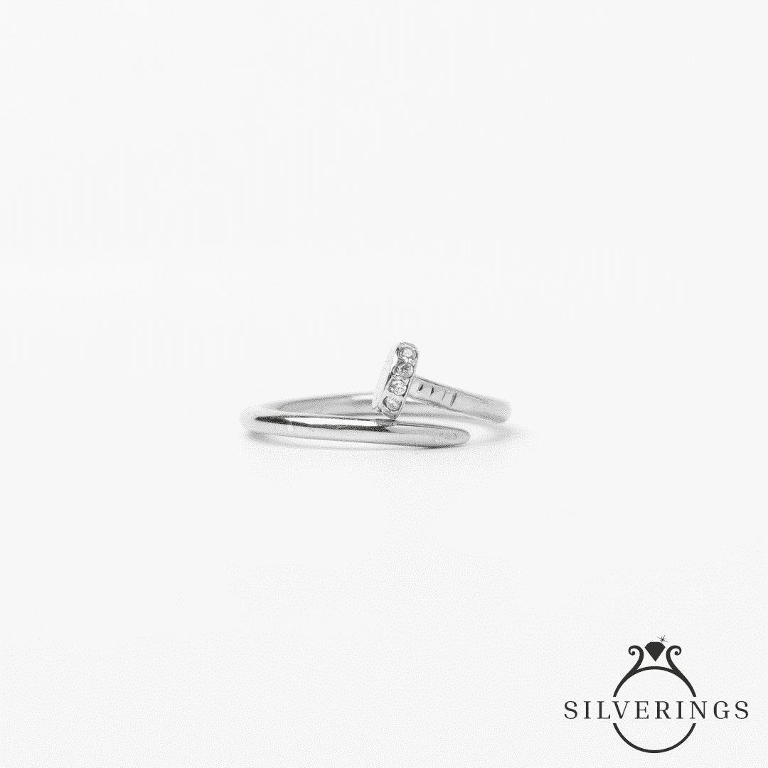 Nailed it Silver Zircon Ring - Silverings