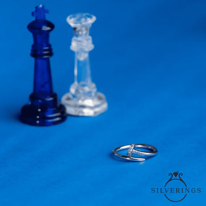 Nailed it Silver Zircon Ring - Silverings