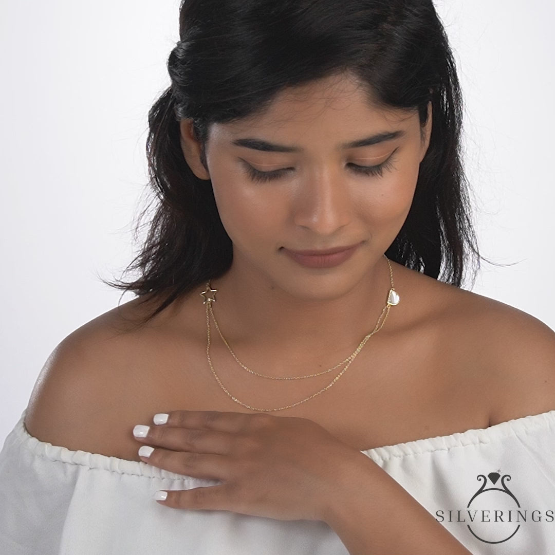 Star Mother of Pearl Gold Neclace