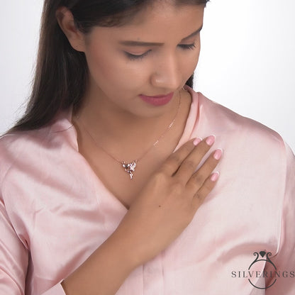 Silverings 925 Sterling Silver  Carrying Your Heart Zircon Necklace