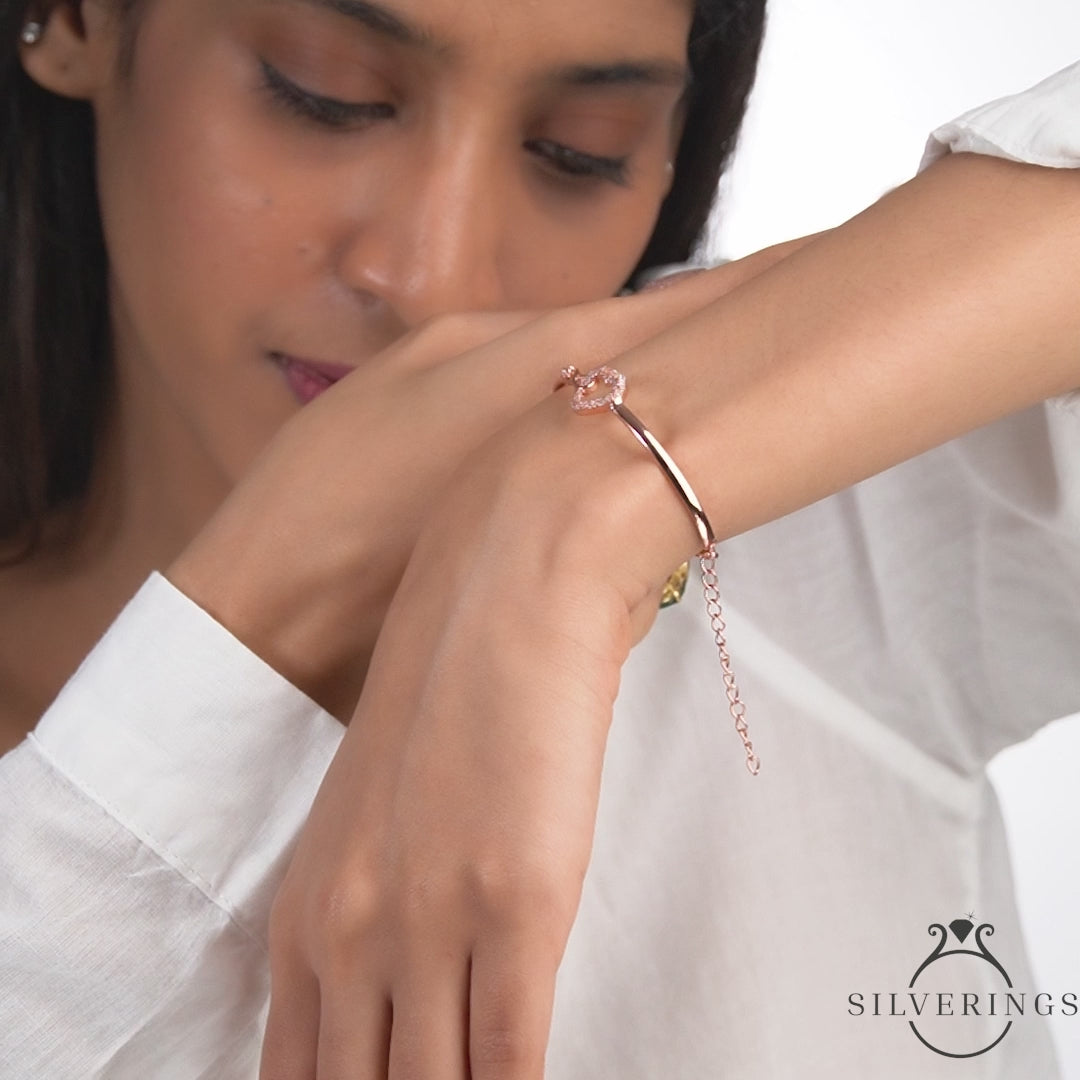 Silverings 925 Sterling Silver  Love you till Infinity Rose Gold Bracelet