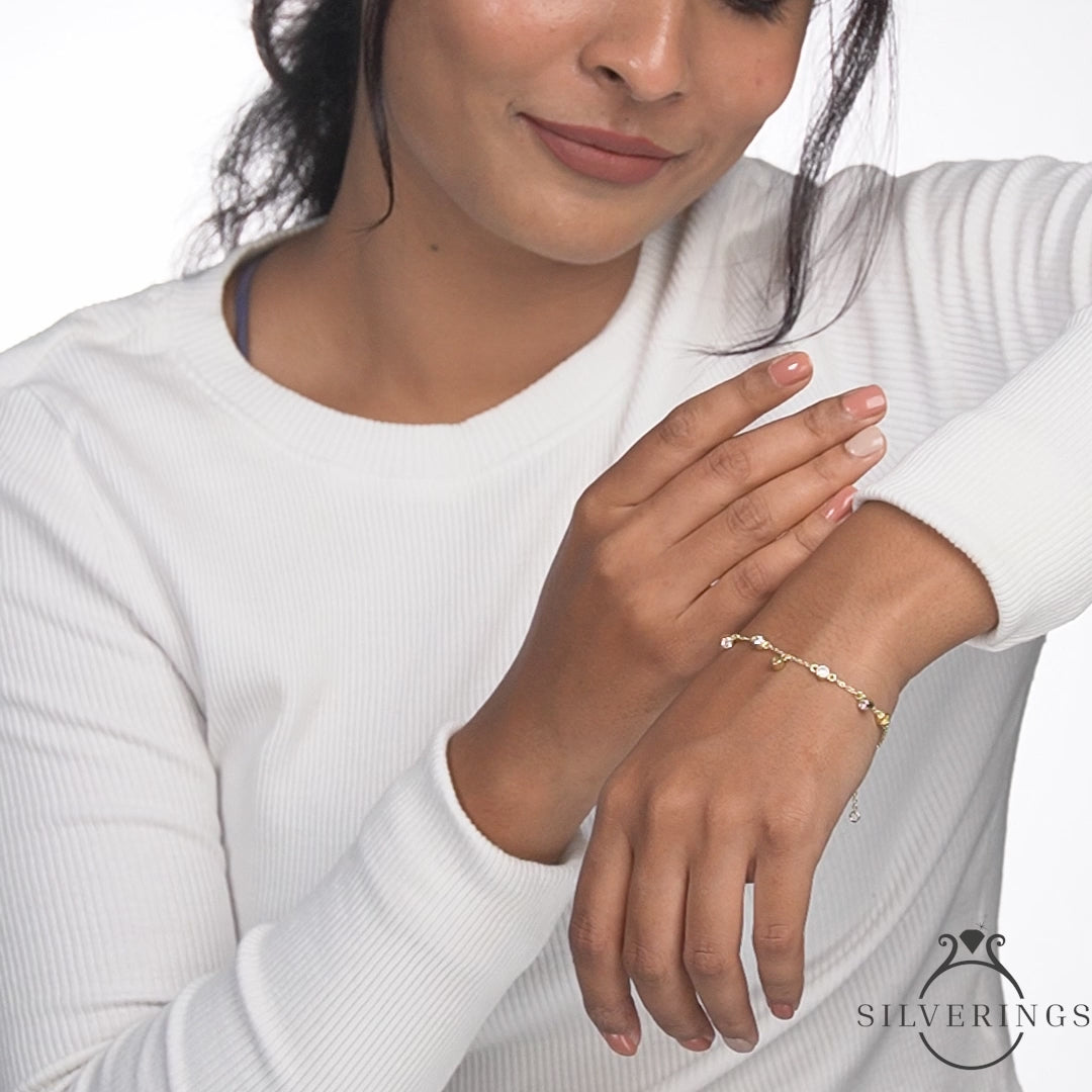 Silverings 925 Sterling Silver  Mi Amor Zircon Bracelet