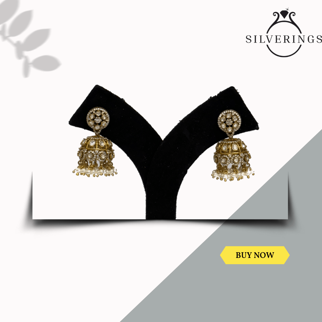 Radiant Moissanite Jhumka Earrings - Silverings